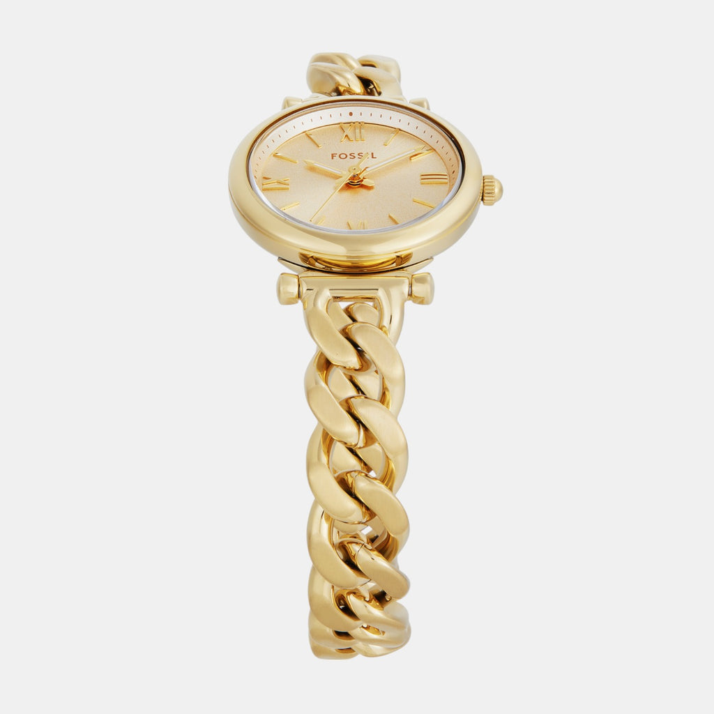 Carlie Women Quartz Gold Dial Analog Stainless Steel Watch ES5387SET