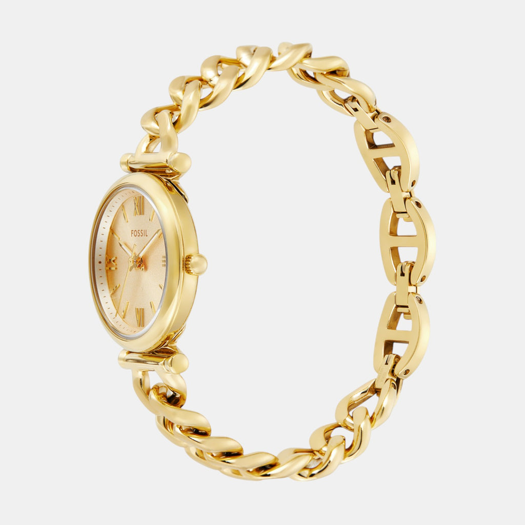 Carlie Women Quartz Gold Dial Analog Stainless Steel Watch ES5387SET