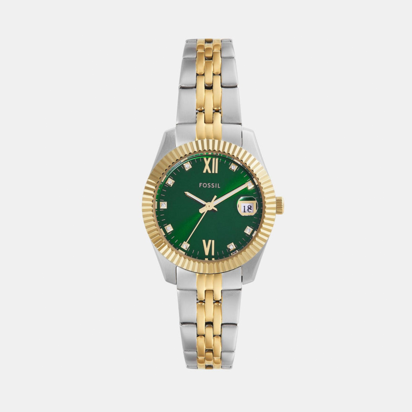Scarlette Women Quartz Green Dial Analog Stainless Steel Watch ES5388