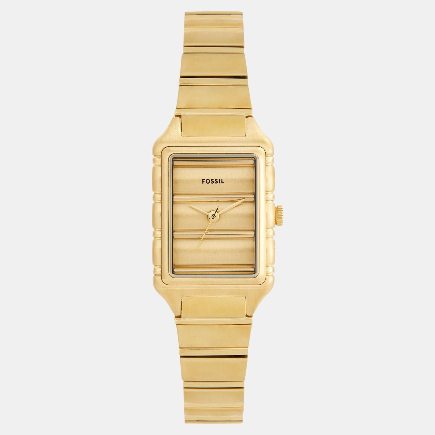 Raquel Women Quartz Gold Dial Analog Stainless Steel Watch ES5389