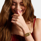 Raquel Women Quartz Gold Dial Analog Stainless Steel Watch ES5389