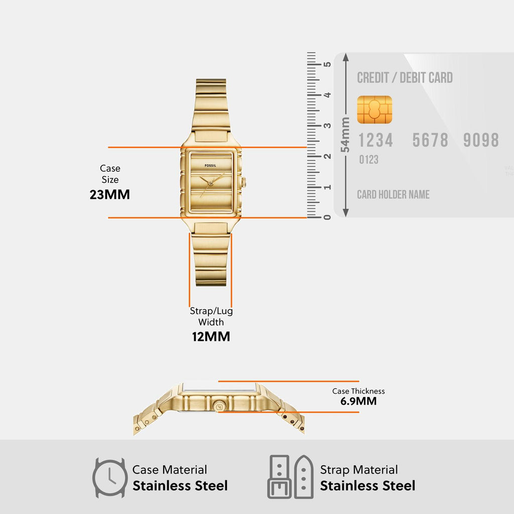 Raquel Women Quartz Gold Dial Analog Stainless Steel Watch ES5389