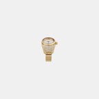 Watch Ring Women Quartz Gold Dial Analog Stainless Steel Watch ES5392