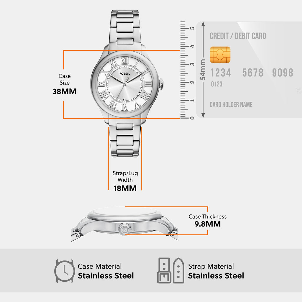 Gilmore Women Quartz Silver Dial Analog Stainless Steel Watch ES5393