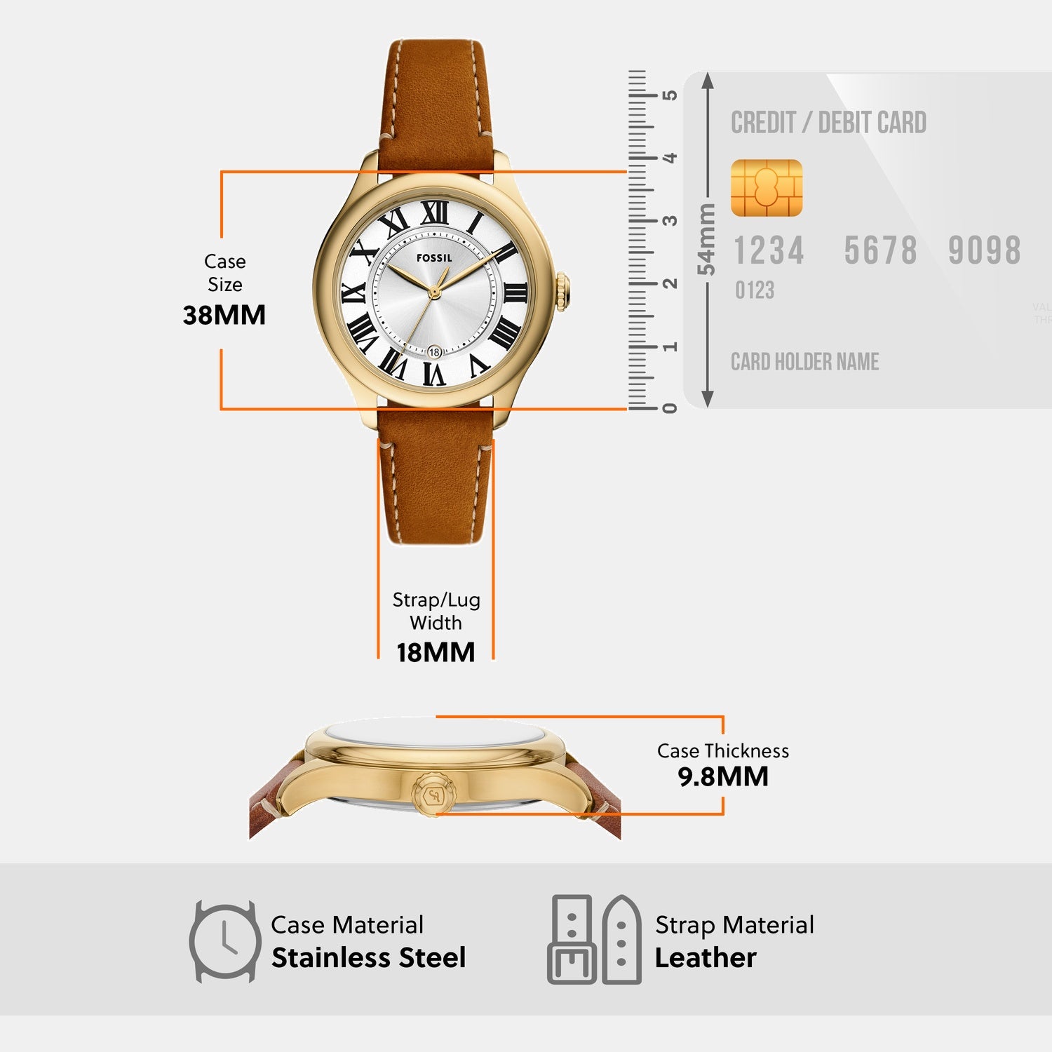 Gilmore Women Quartz Silver Dial Analog Leather Watch ES5397