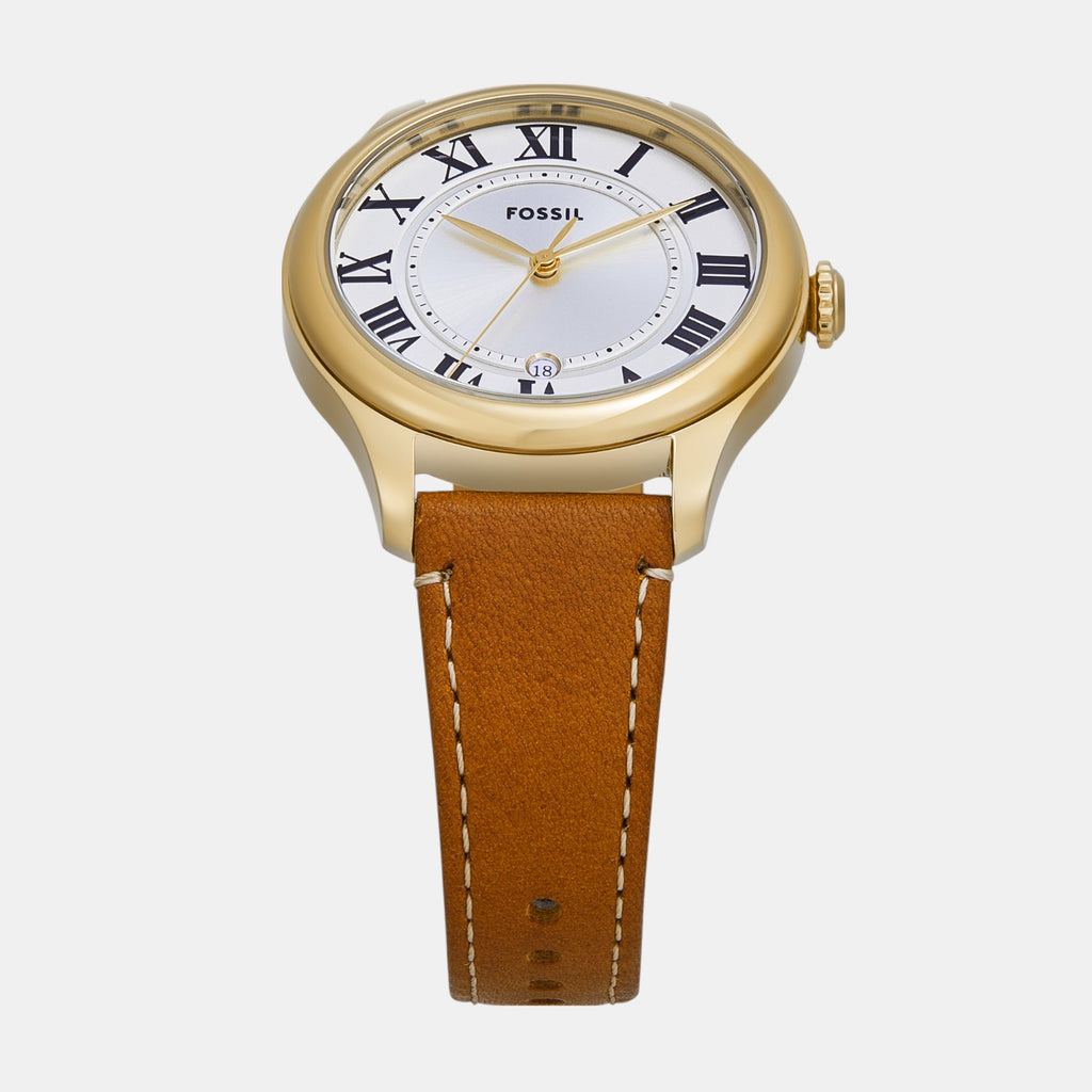 Gilmore Women Quartz Silver Dial Analog Leather Watch ES5397