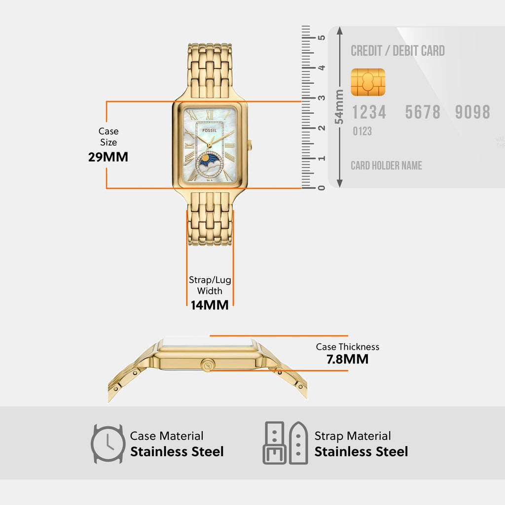 Raquel Women Quartz Mother Of Pearl Dial Analog Stainless Steel Watch ES5398