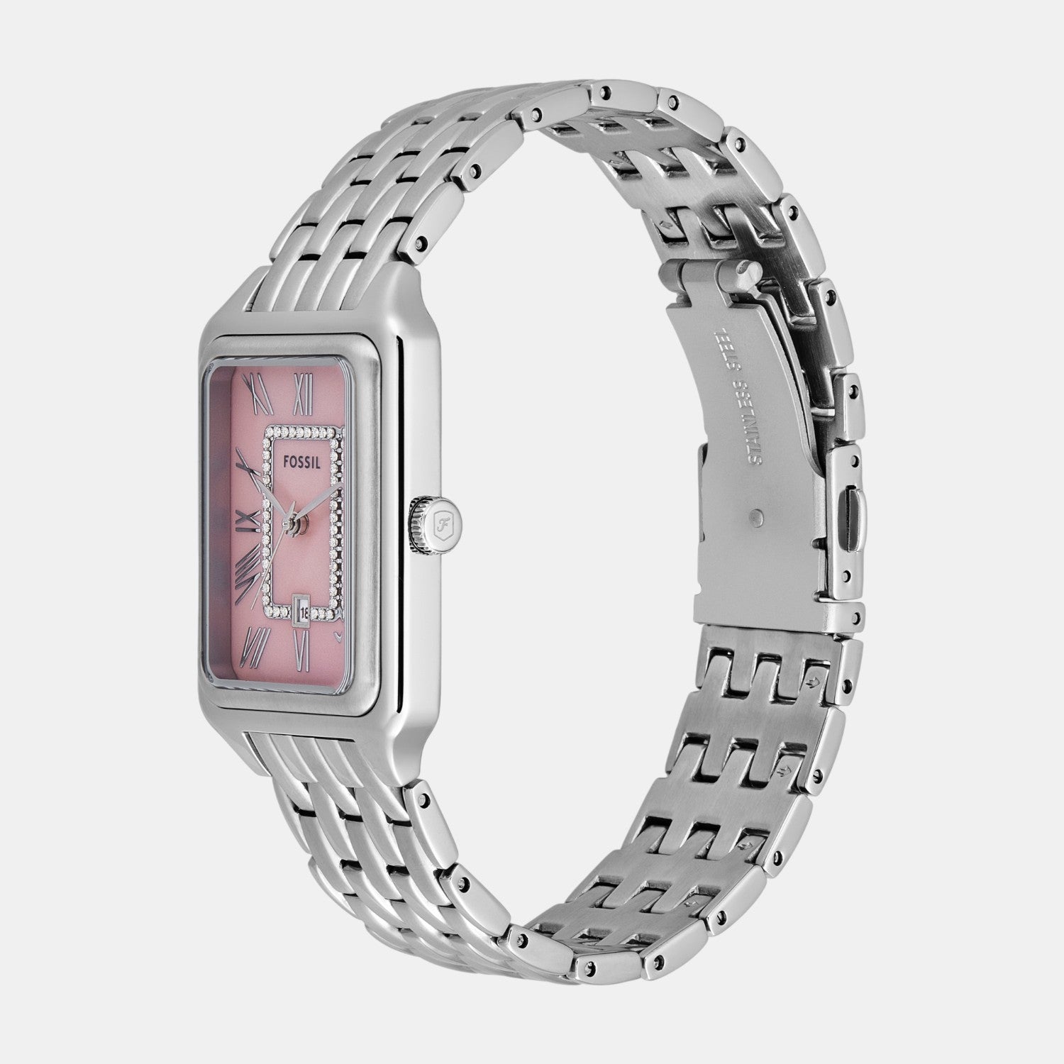 Raquel Women Quartz Pink Mother Of Pearl Dial Analog Stainless Steel Watch ES5401