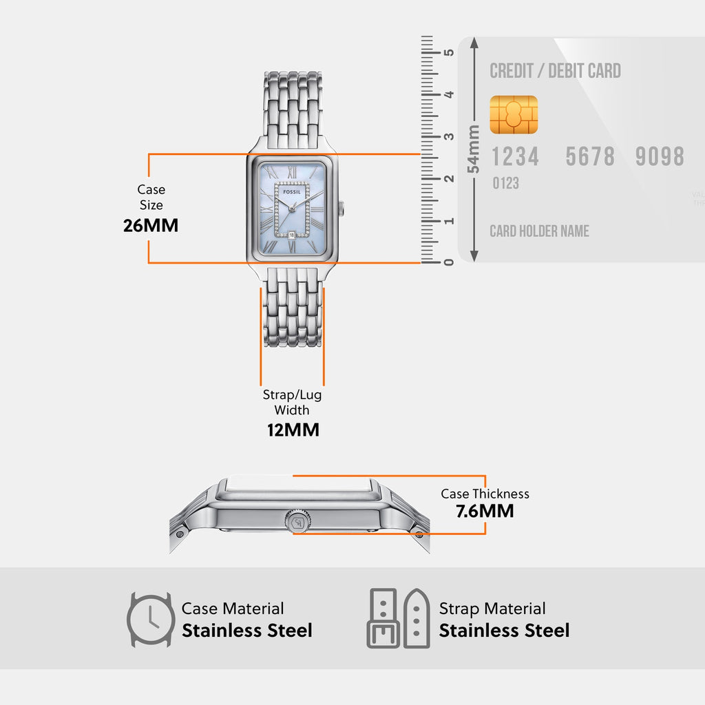 Raquel Women Quartz Mother Of Pearl Dial Analog Stainless Steel Watch ES5402