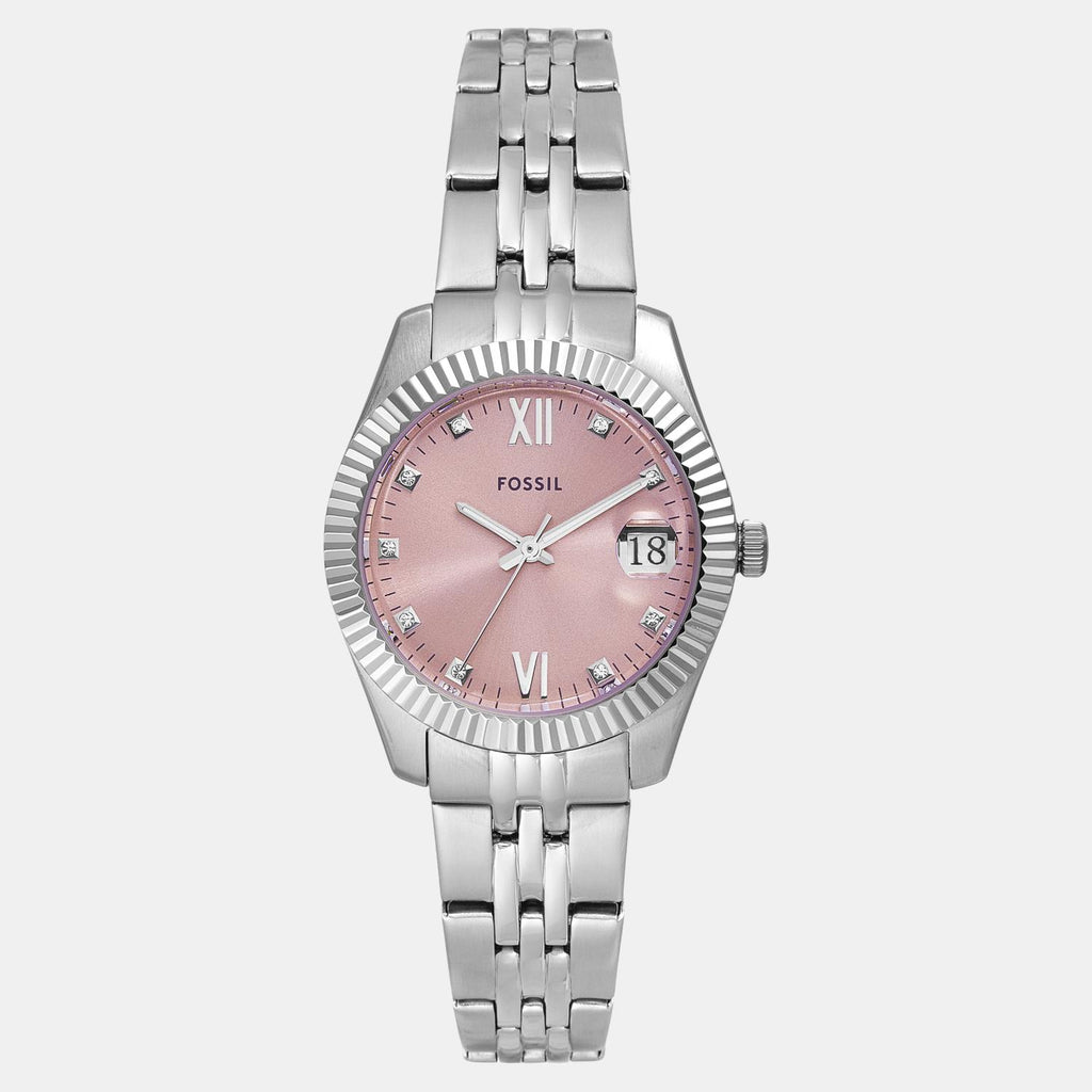 Scarlette Women Quartz Pink Dial Analog Stainless Steel Watch ES5403