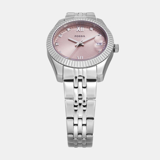 Scarlette Women Quartz Pink Dial Analog Stainless Steel Watch ES5403