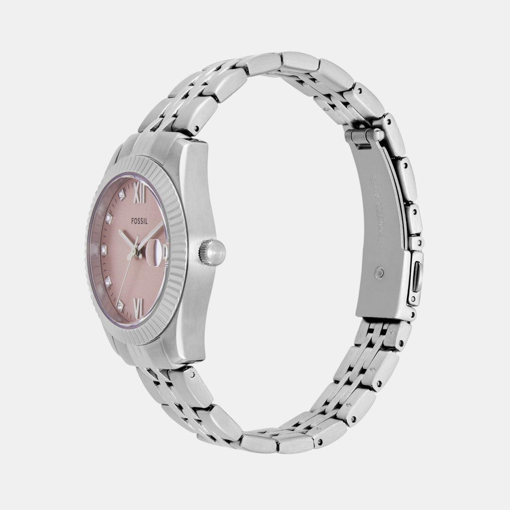 Scarlette Women Quartz Pink Dial Analog Stainless Steel Watch ES5403