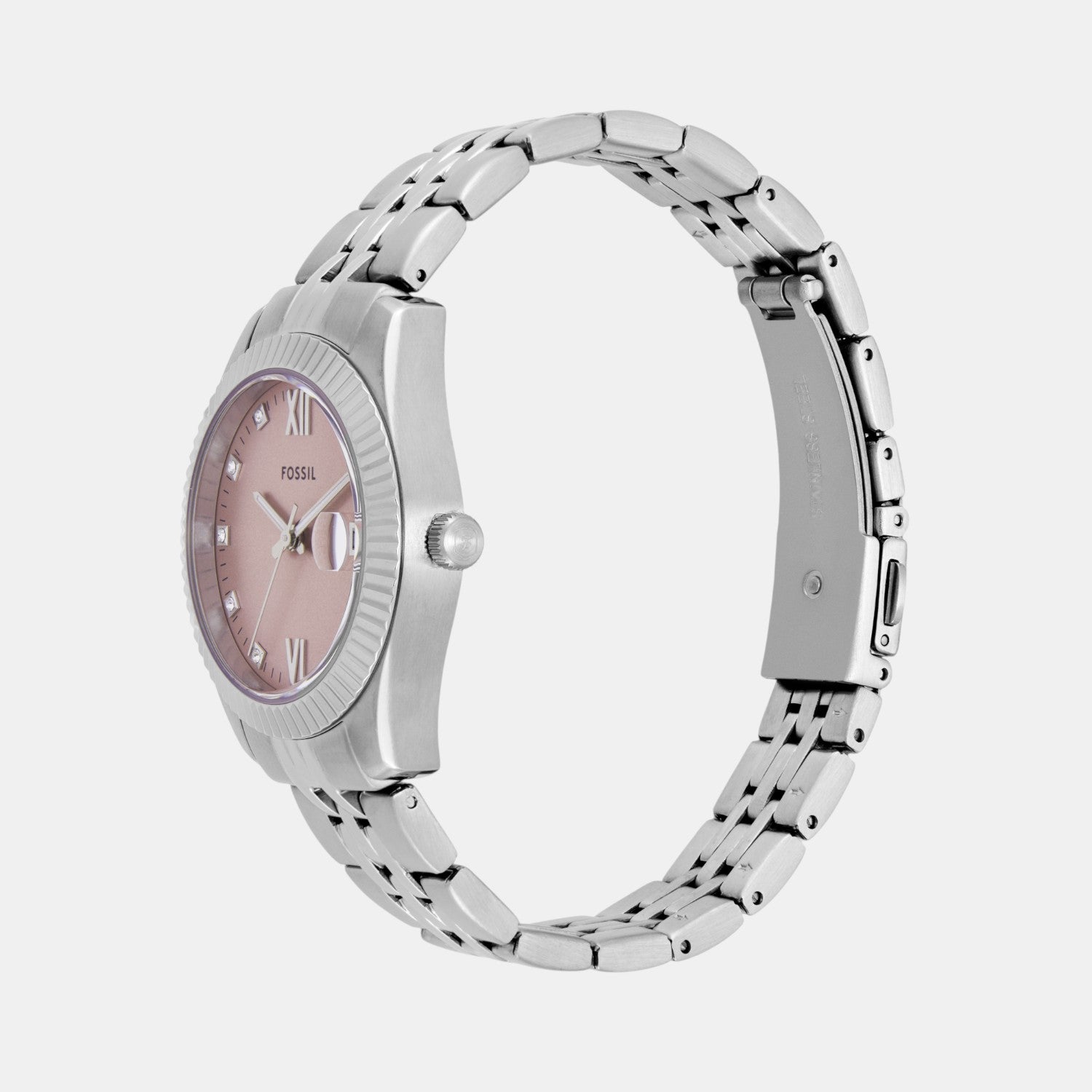 Scarlette Women Quartz Pink Dial Analog Stainless Steel Watch ES5403