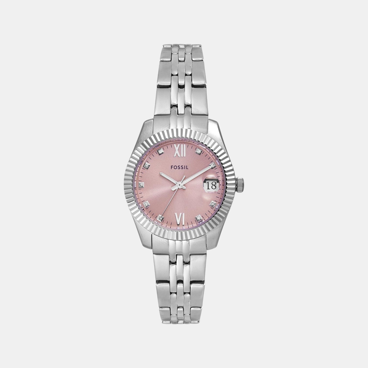 Scarlette Women Quartz Pink Dial Analog Stainless Steel Watch ES5403
