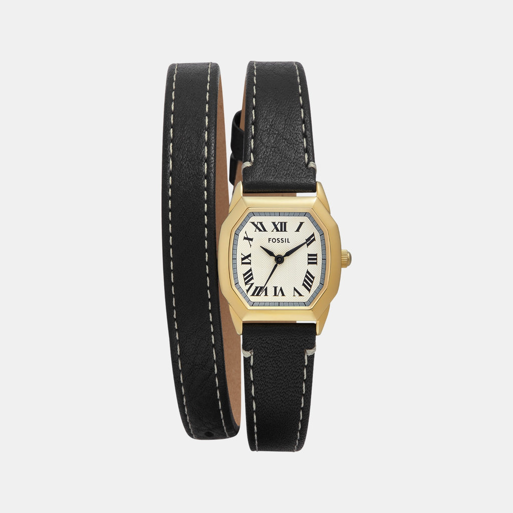 Harlow Women Quartz Cream Dial Analog Leather Watch ES5404