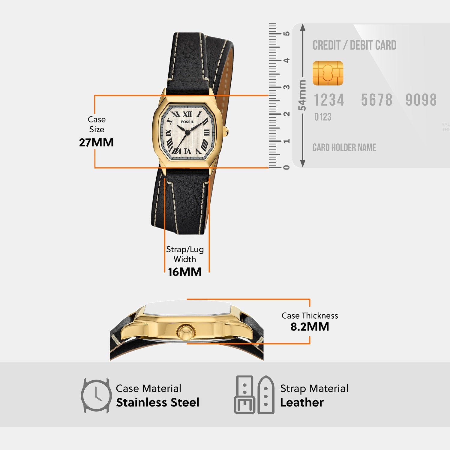 Harlow Women Quartz Cream Dial Analog Leather Watch ES5404