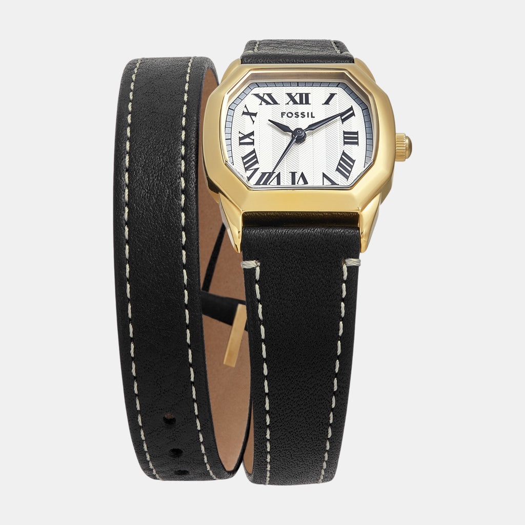 Harlow Women Quartz Cream Dial Analog Leather Watch ES5404