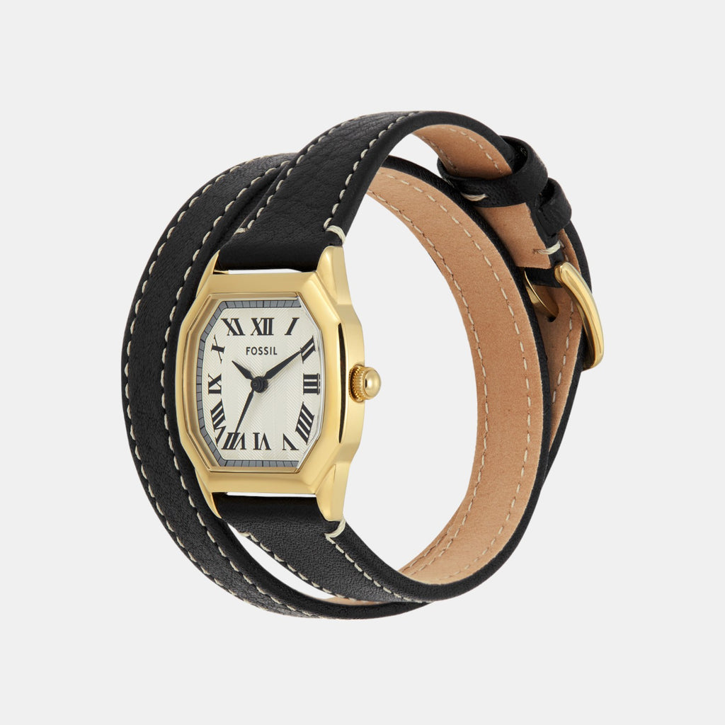 Harlow Women Quartz Cream Dial Analog Leather Watch ES5404