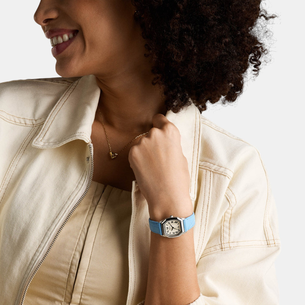 Harlow Women Quartz Cream Dial Analog Leather Watch ES5405