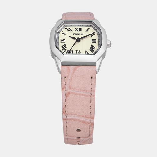 Harlow Women Quartz Cream Dial Analog Leather Watch ES5406