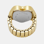 Watch Ring Women Quartz Gold Dial Analog Stainless Steel Watch ES5407