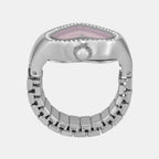 Watch Ring Women Quartz Pink Dial Analog Stainless Steel Watch ES5408