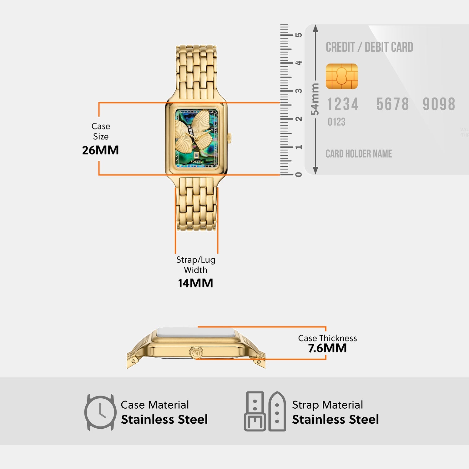 Women Quartz Mother Of Pearl Dial Analog Stainless Steel Watch ES5409