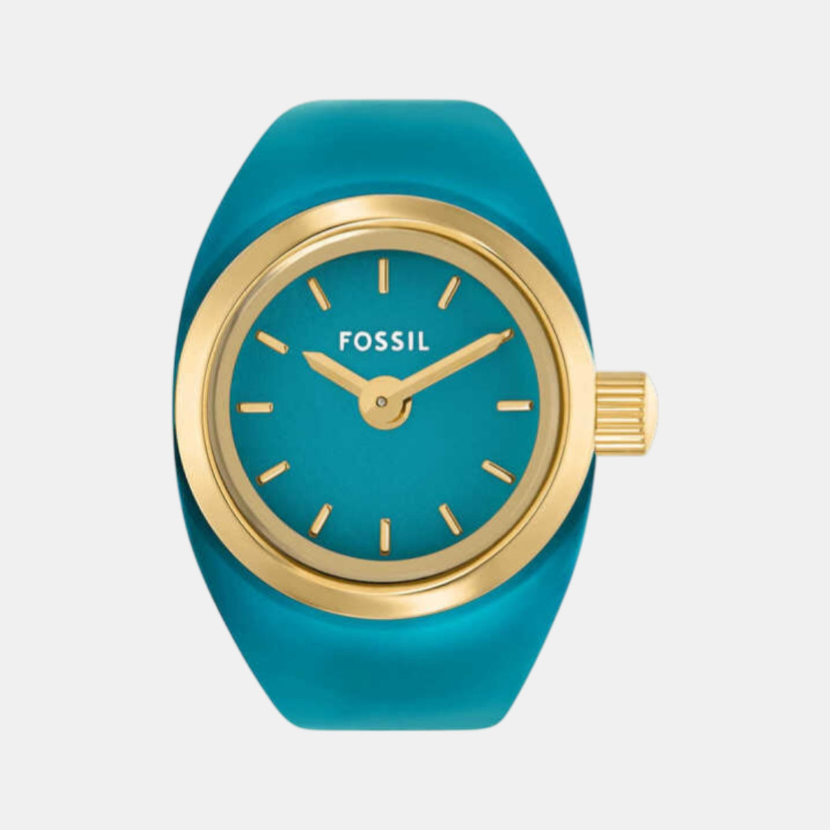 Watch Ring Women Quartz Blue Dial Analog Stainless Steel Watch ES5415