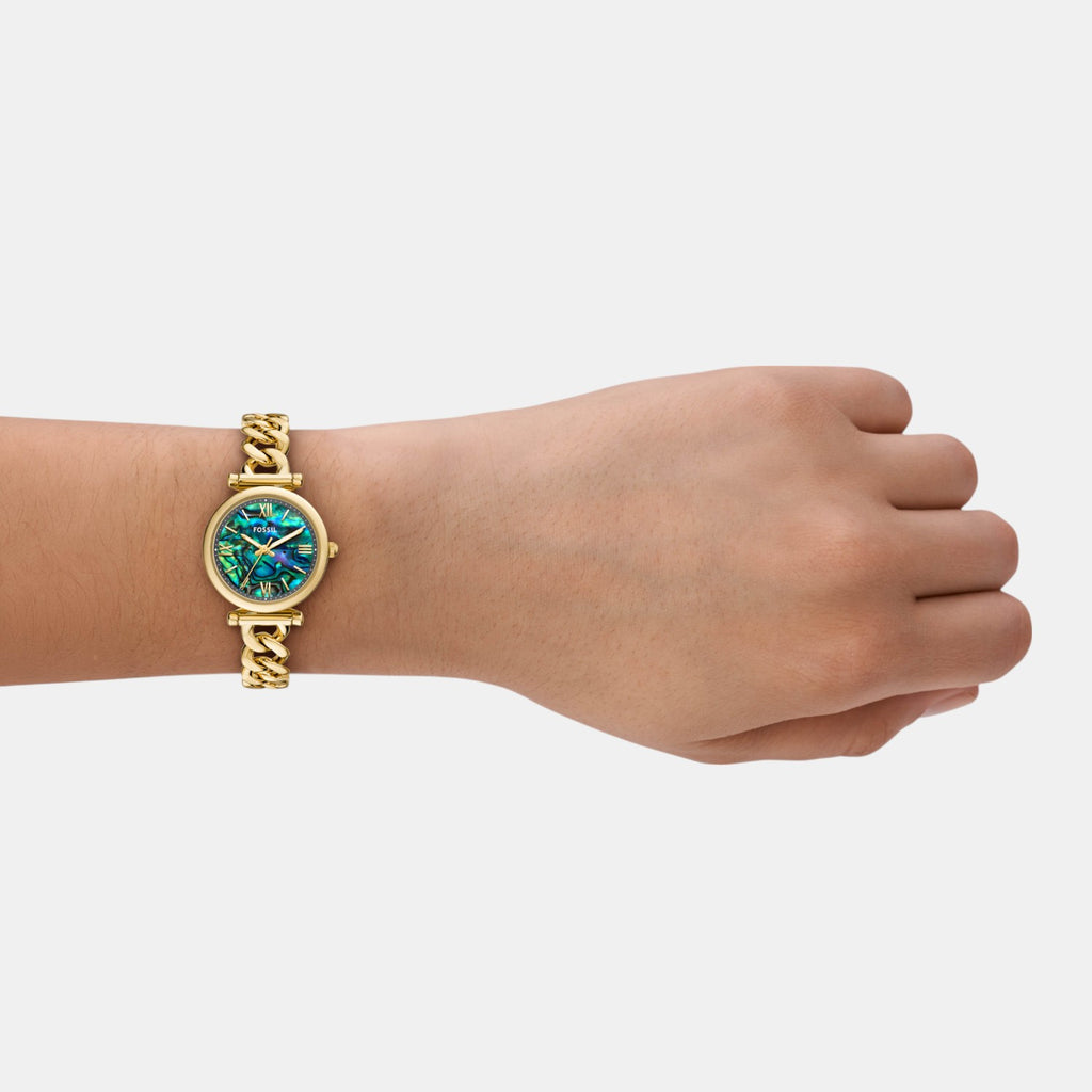 Women Quartz Mother Of Pearl Dial Analog Stainless Steel Watch ES5416