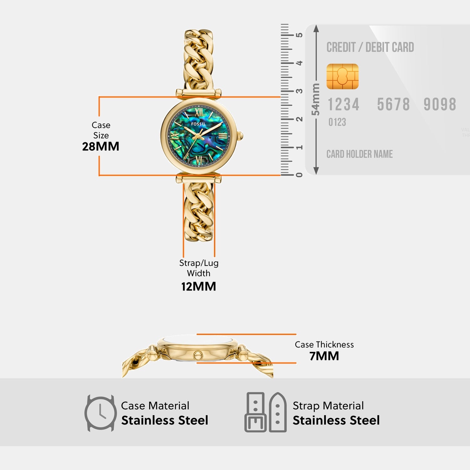 Women Quartz Mother Of Pearl Dial Analog Stainless Steel Watch ES5416