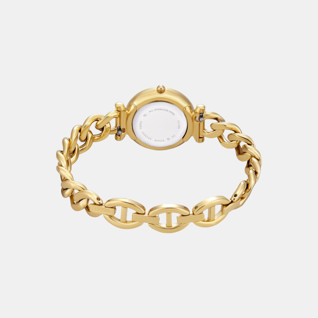 Women Quartz Mother Of Pearl Dial Analog Stainless Steel Watch ES5416