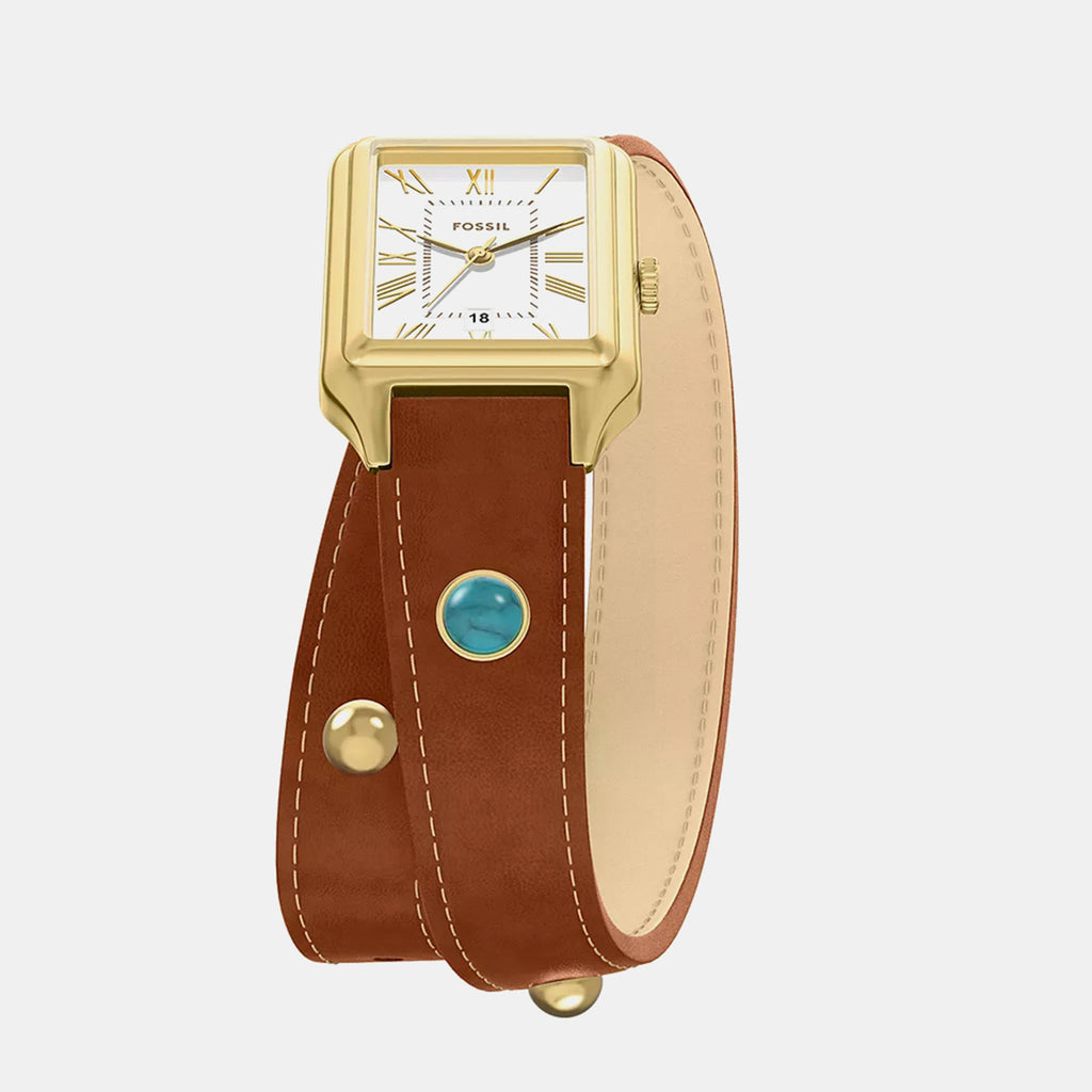 Raquel Women Quartz Silver Dial Analog Leather Watch ES5418