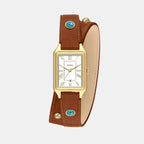 Raquel Women Quartz Silver Dial Analog Leather Watch ES5418