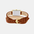 Raquel Women Quartz Silver Dial Analog Leather Watch ES5418