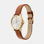 Gilmore Women Quartz Silver Dial Analog Leather Watch ES5423