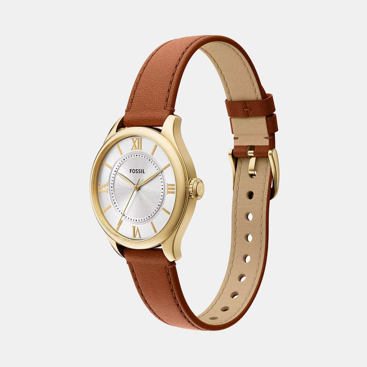 Gilmore Women Quartz Silver Dial Analog Leather Watch ES5423