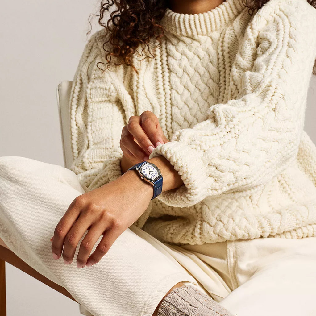 Harlow Women Quartz Cream Dial Analog Leather Watch ES5425