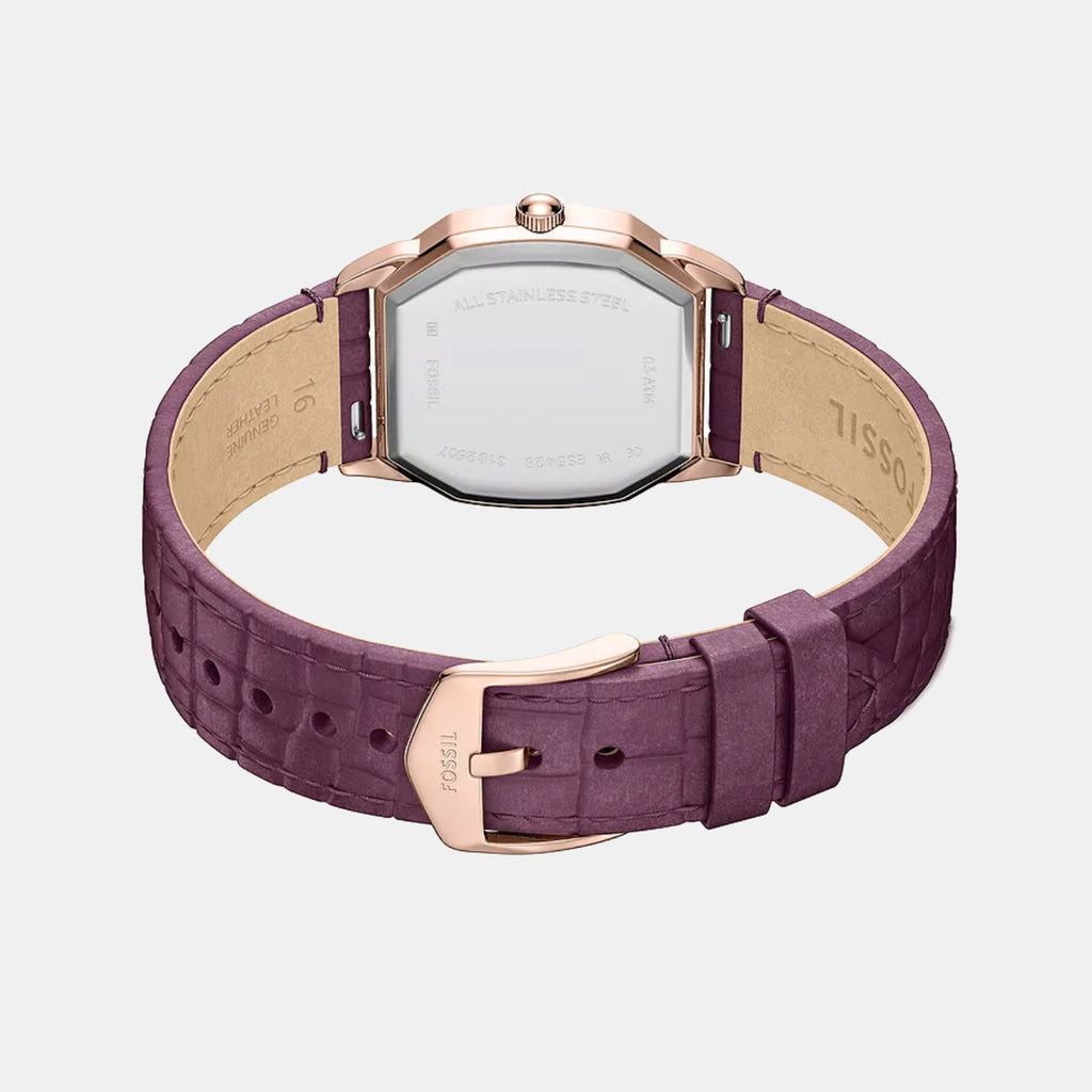 Harlow Women Quartz Cream Dial Analog Leather Watch ES5428