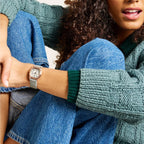 Harlow Women Quartz Cream Dial Analog Leather Watch ES5435