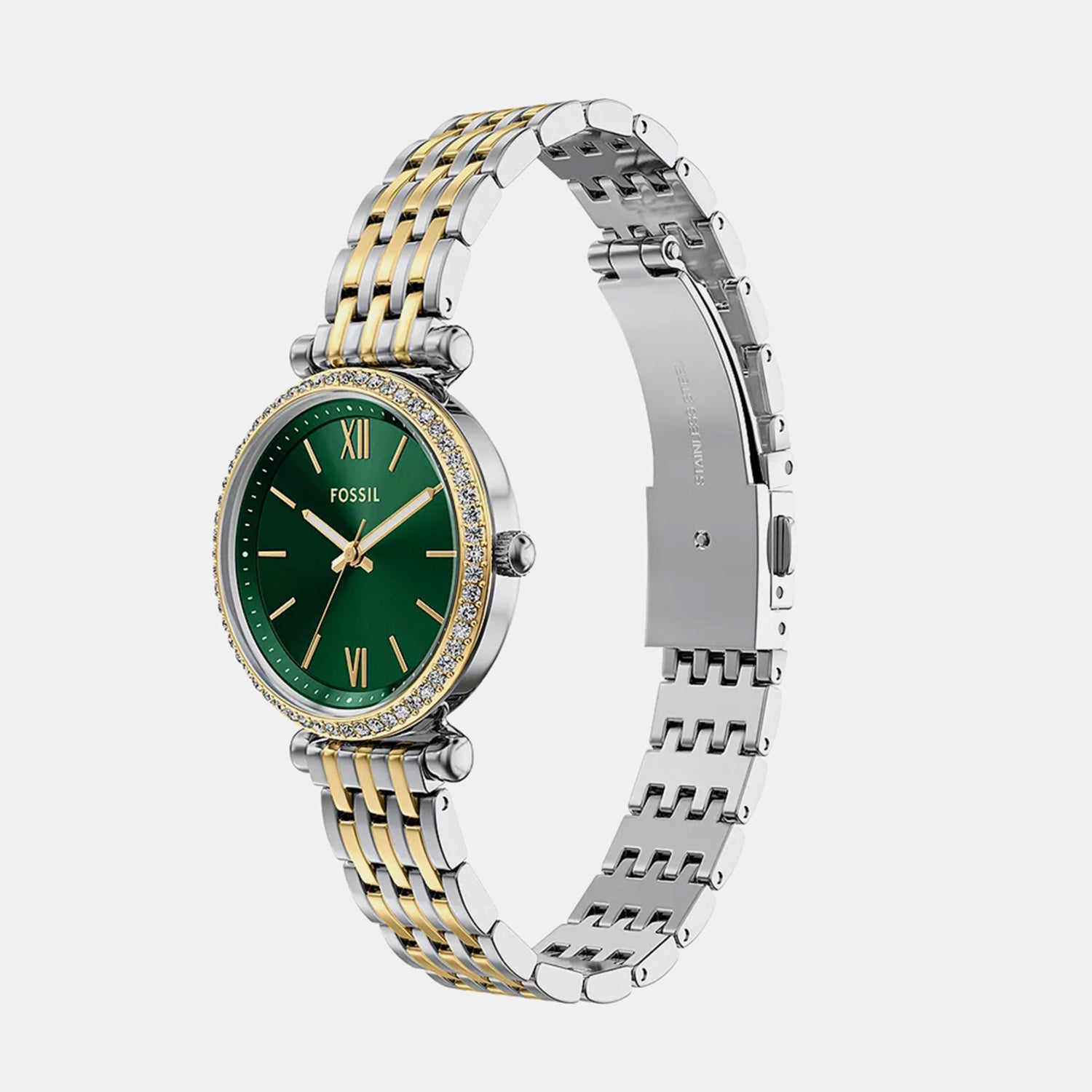 Carlie Women Quartz Green Dial Analog Stainless Steel Watch ES5439