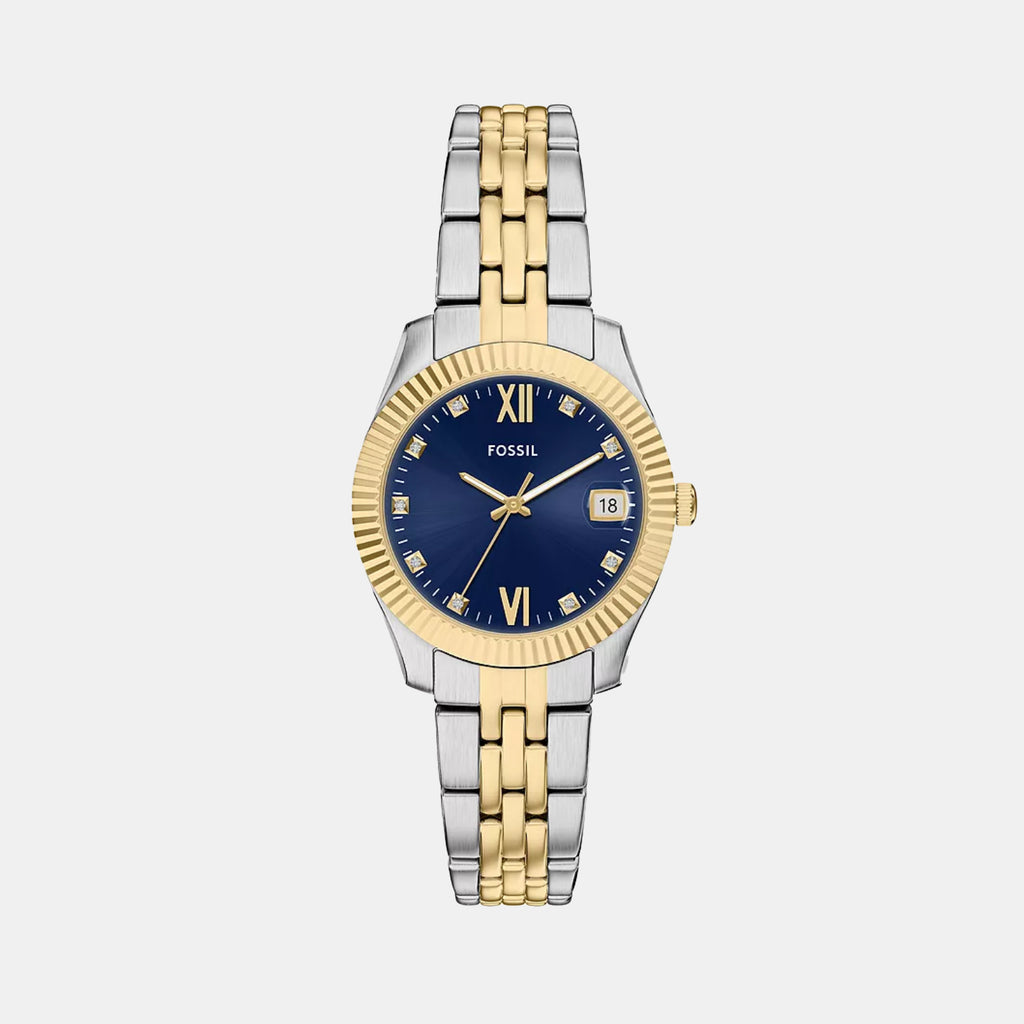 Scarlette Women Quartz Blue Dial Analog Stainless Steel Watch ES5443