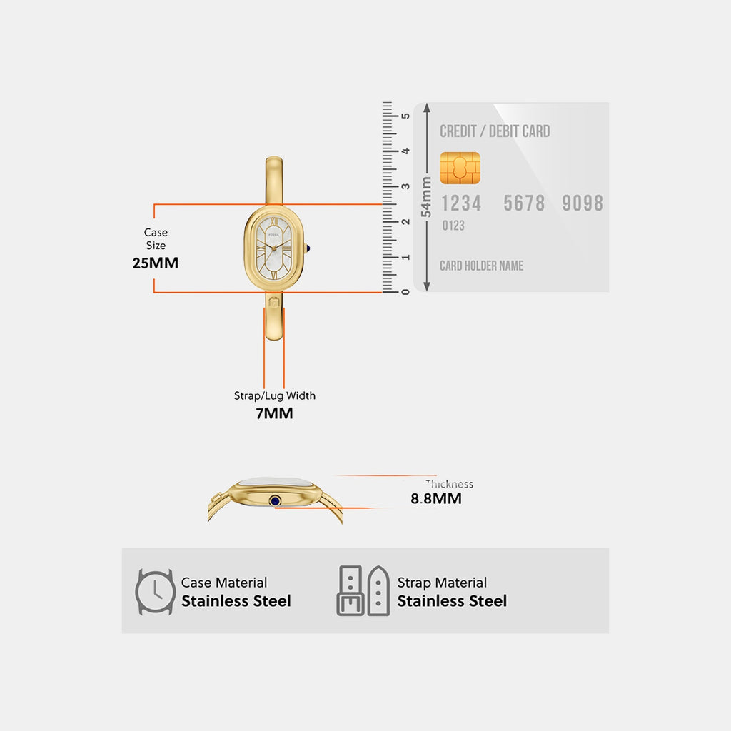 Sloan Women Quartz Mother of Pearl Dial Analog Stainless Steel Watch ES5444