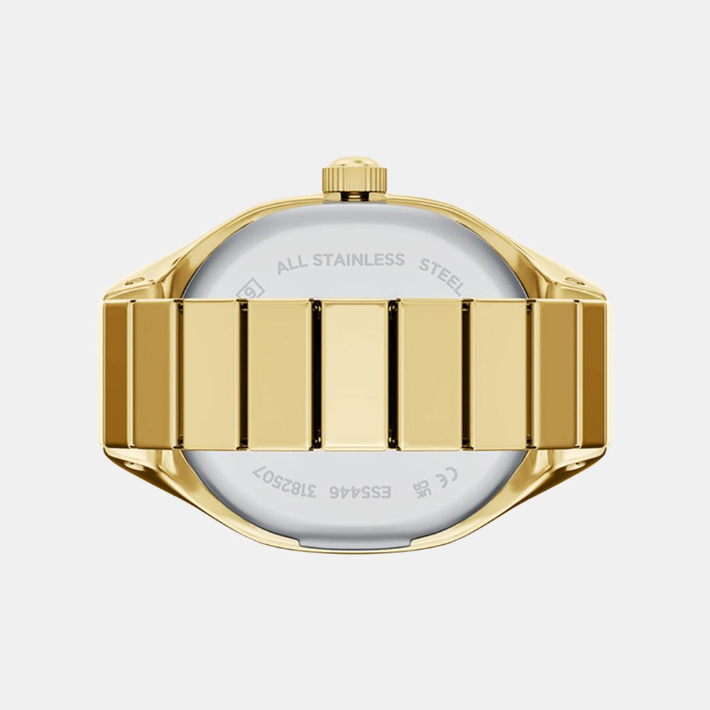 Harlow Watch Ring Women Quartz Cream Dial Analog Stainless Steel Watch ES5446