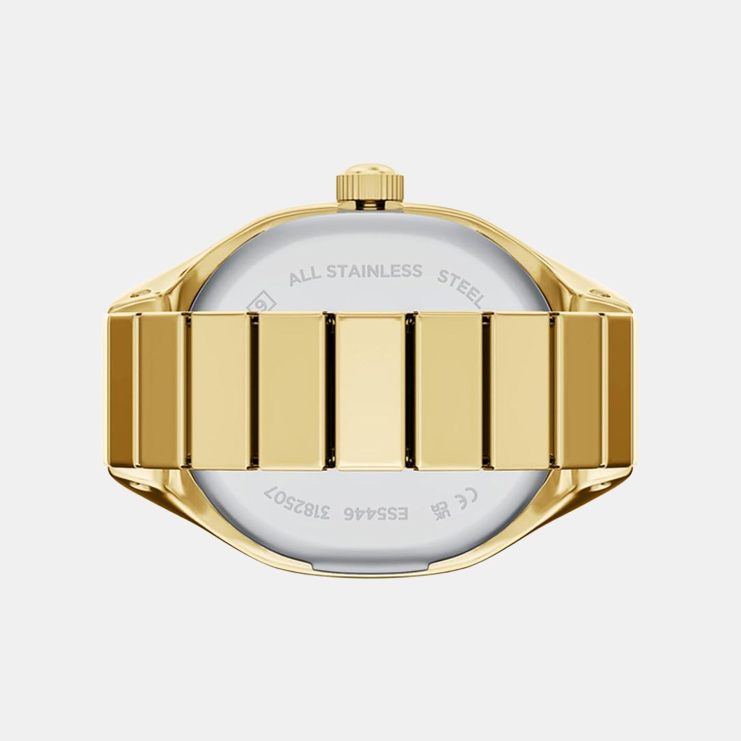 Harlow Watch Ring Women Quartz Cream Dial Analog Stainless Steel Watch ES5446