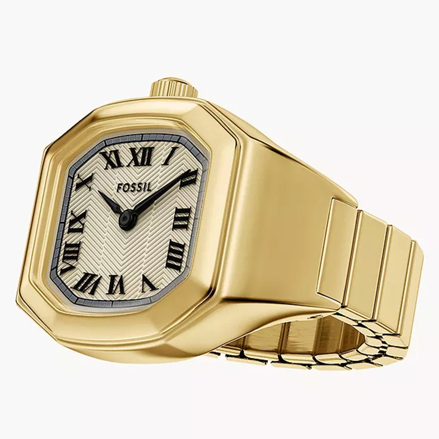 Harlow Watch Ring Women Quartz Cream Dial Analog Stainless Steel Watch ES5446