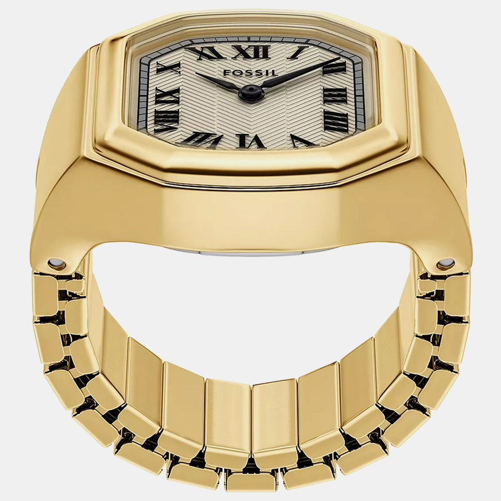 Harlow Watch Ring Women Quartz Cream Dial Analog Stainless Steel Watch ES5446