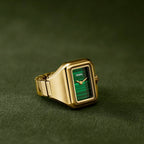 Raquel Watch Ring Women Quartz Green Dial Analog Stainless Steel Watch ES5448