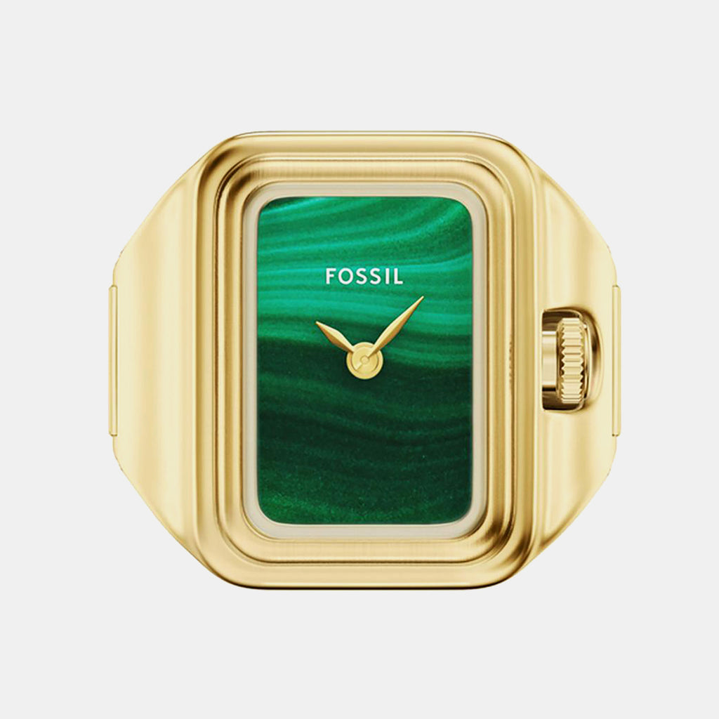 Raquel Women Quartz Green Dial Analog Stainless Steel Ring Watch ES5448