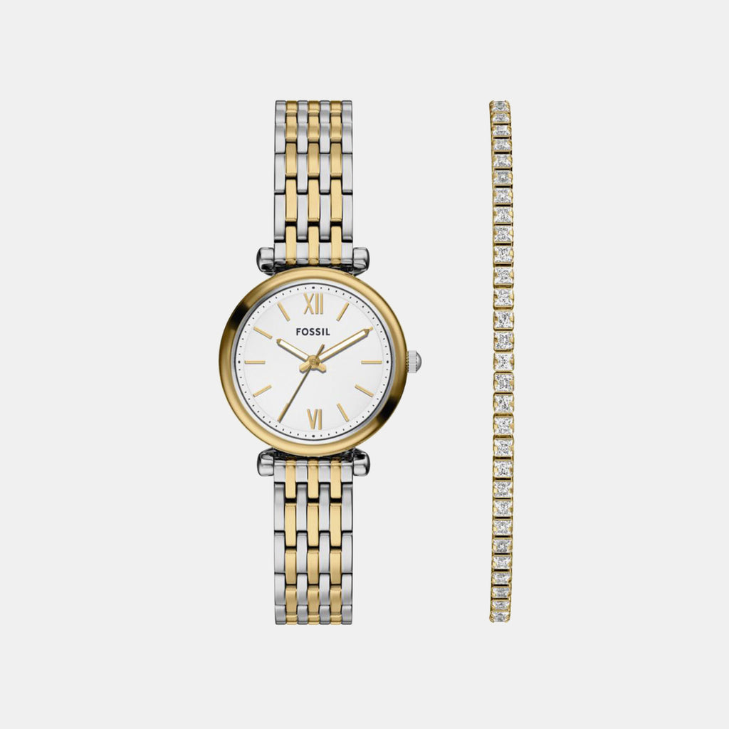 Carlie Women Quartz Silver Dial Analog Stainless Steel Watch ES5450SET