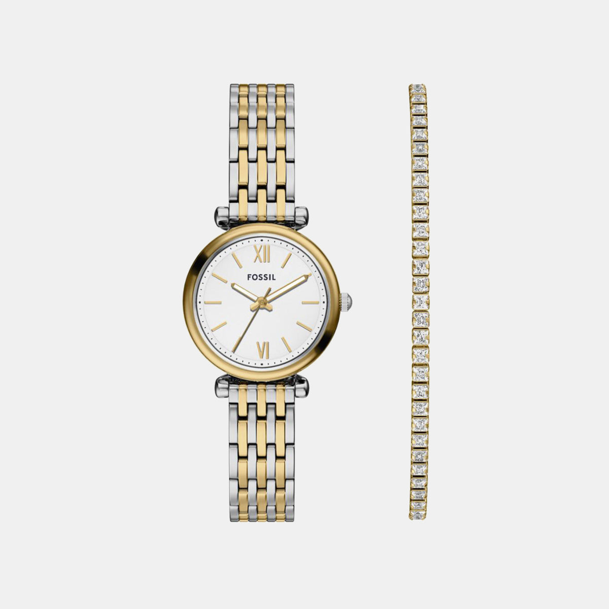 Carlie Women Quartz Silver Dial Analog Stainless Steel Watch ES5450SET